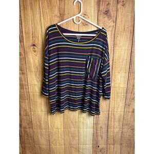 Natural Reflections Stretchy Striped Tshirt Top Women's Size XL New